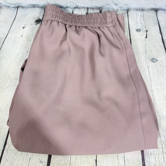 Hiute Monte Pants Women Size Large Rose Flat Wide Leg Trousure Office Preppy - Picture 1 of 9